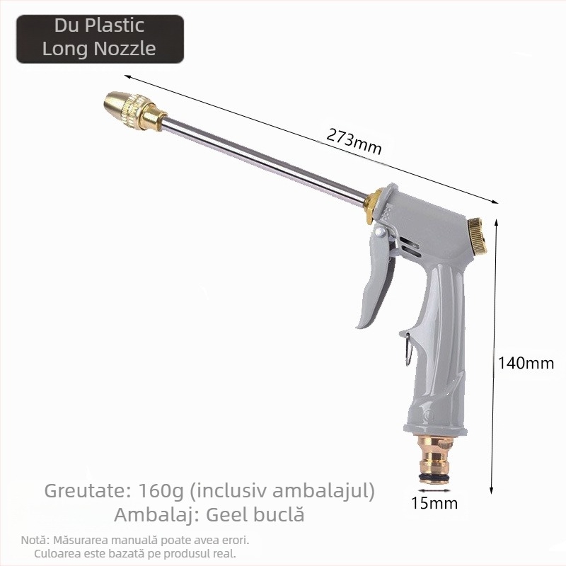 Pistol de apă pentru grădină cu presiune înaltă, motor brushless, duză din aliaj electroplacat, udare oscilatoare, pentru spălarea mașinilor