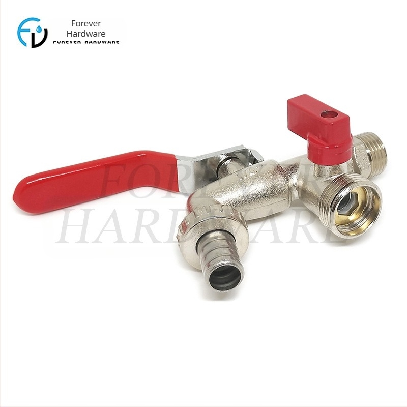 Robinet de grădină FV-Z07; aliaj de zinc; finisaj nichelate; control cu două manete; montaj spiral