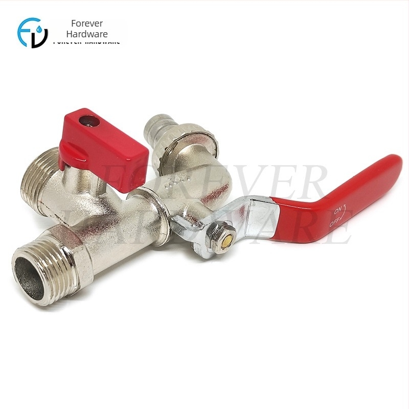 Robinet de grădină FV-Z07; aliaj de zinc; finisaj nichelate; control cu două manete; montaj spiral