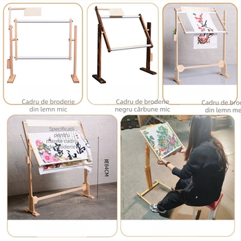 Ramă de broderie din lemn, reglabilă pe înălțime, pentru broderie încruciată, multifuncțională, design modern minimalist