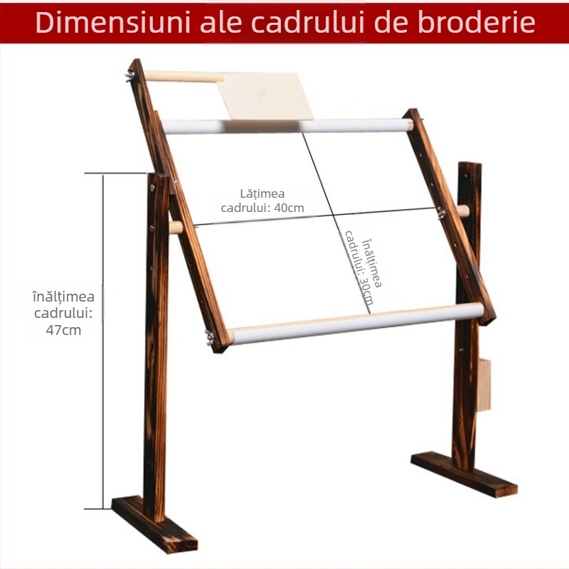 Ramă de broderie din lemn, reglabilă pe înălțime, pentru broderie încruciată, multifuncțională, design modern minimalist