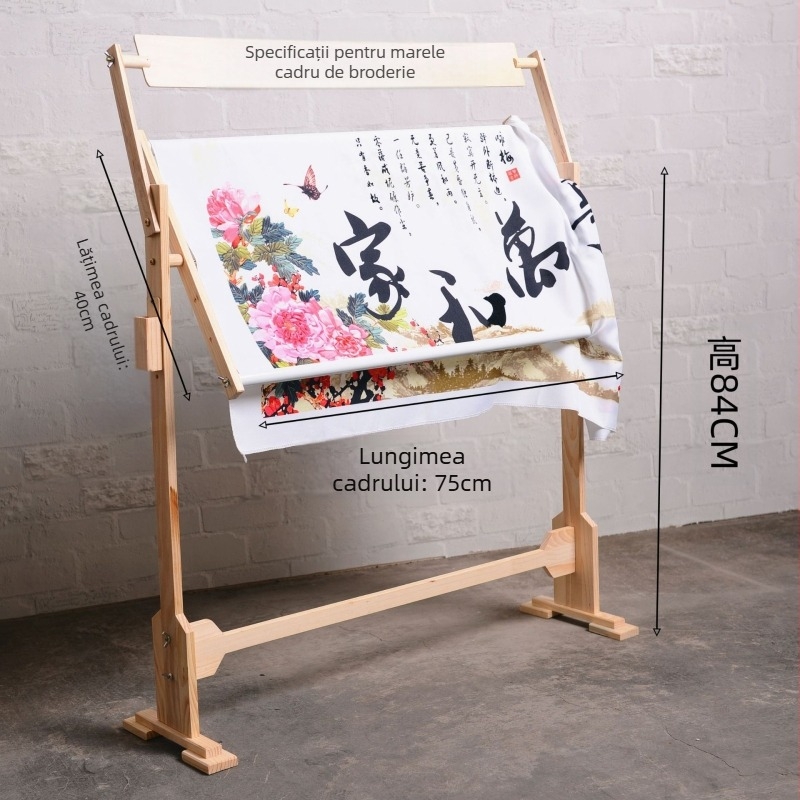 Ramă de broderie din lemn, reglabilă pe înălțime, pentru broderie încruciată, multifuncțională, design modern minimalist