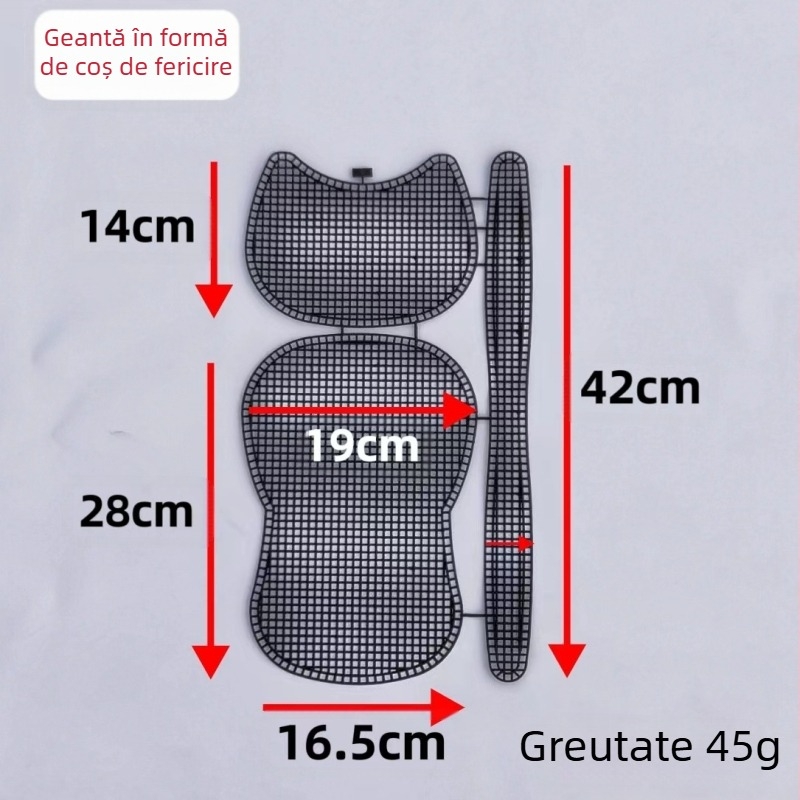 Geantă crossbody de tip saddle, realizată manual, cu plasă din plastic, material PE; stil urban simplu; vară 2023; purtare zilnică