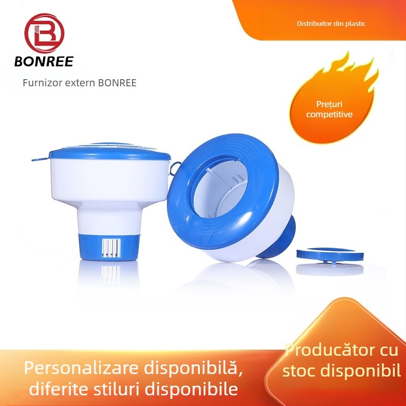 Dispenser plutitor pentru tablete de piscină, pentru tablete efervescente, din plastic, cupă telescopică