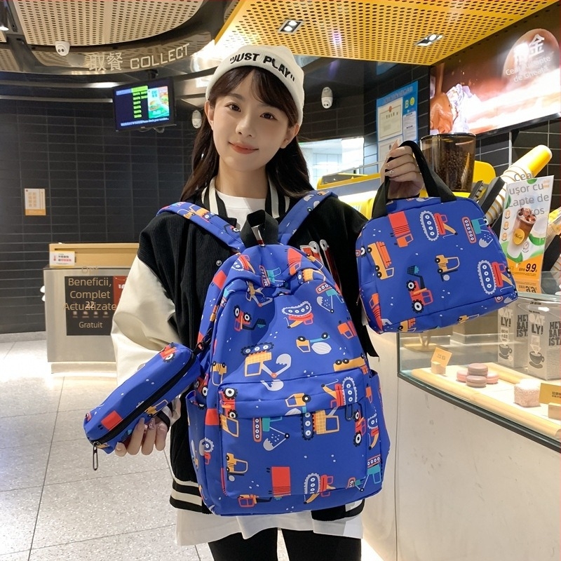 Set de trei ghiozdane pentru școală, cu imprimeu animal, ușor, pentru ieșiri casual, 20–35 L, compatibil cu laptop de 16 inch, curele respirabile cu pernă de aer, material Oxford