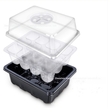 Tavă de răsaduri din plastic, cu 6/12 găuri, respirabilă și transparentă, pentru cultivare în seră
