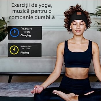 Bandă Bluetooth pentru cap pentru sport, latență scăzută pentru e-sporturi, Bluetooth 5.0, rază de 15 m, baterie peste 8 ore, sunet stereo