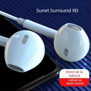 Căști intra-auriculare cu fir, bas puternic și microfon, model 20160517, cablu de 120 cm