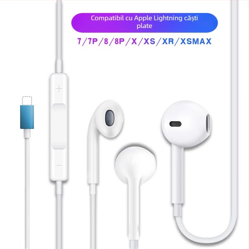 Căști intra-auriculare cu fir, bas puternic și microfon, model 20160517, cablu de 120 cm