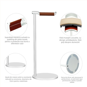 Suport pentru căști din aliaj de aluminiu pentru desktop – suport universal pentru căști și raft metalic de depozitare