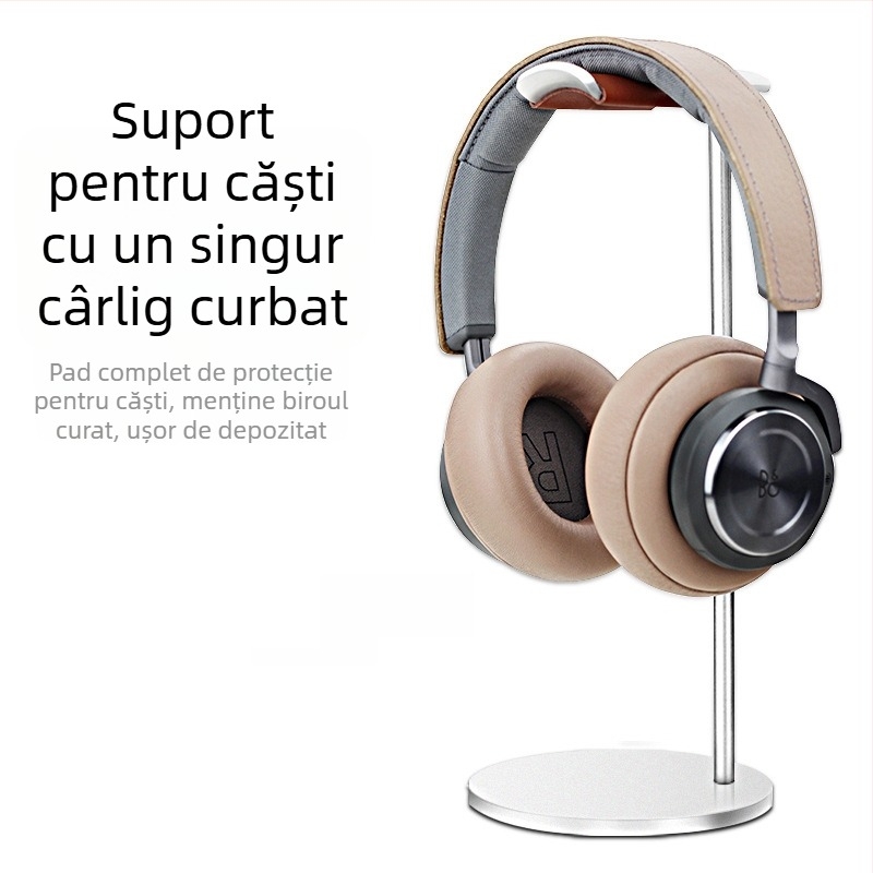 Suport pentru căști din aliaj de aluminiu pentru desktop – suport universal pentru căști și raft metalic de depozitare