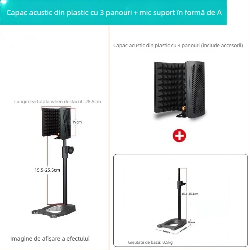Accesorii audio: Carcasă izolare fonică pentru microfon YALIMIC Mini cu trei uși