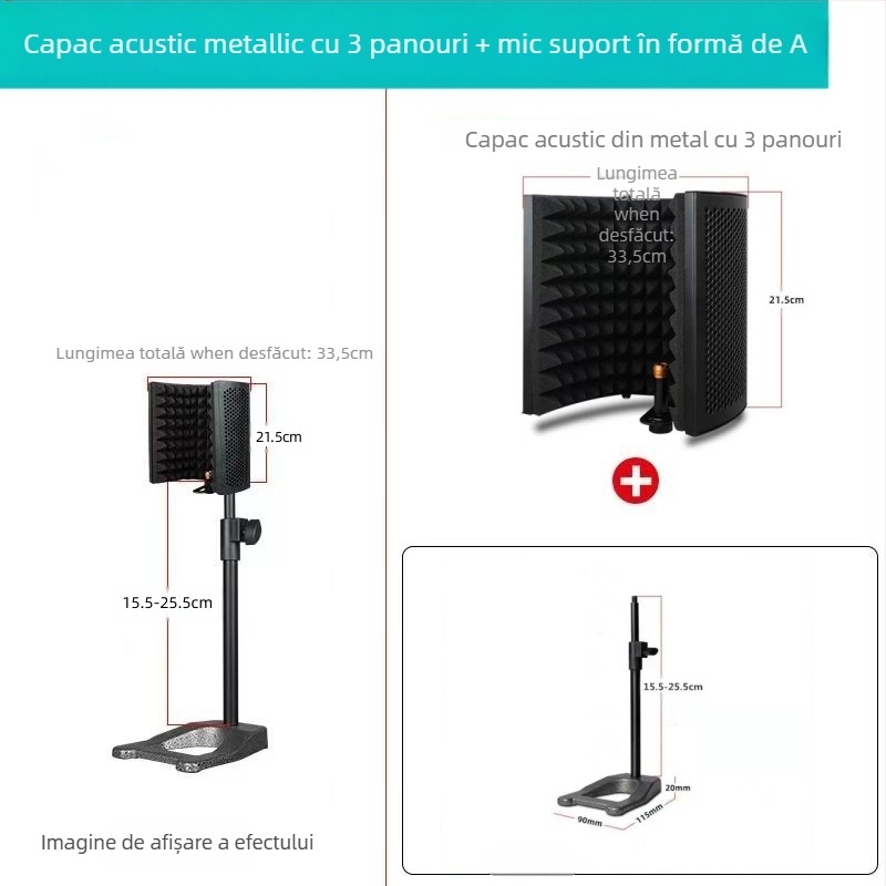 Accesorii audio: Carcasă izolare fonică pentru microfon YALIMIC Mini cu trei uși