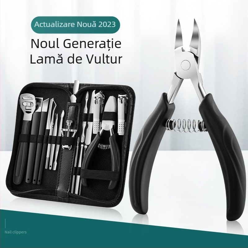 Set manichiură și pedicure cu clește pentru caneluri ale unghiei și instrument pentru unghie încarnată — Sharp blade, plastic + oțel inoxidabil, universal
