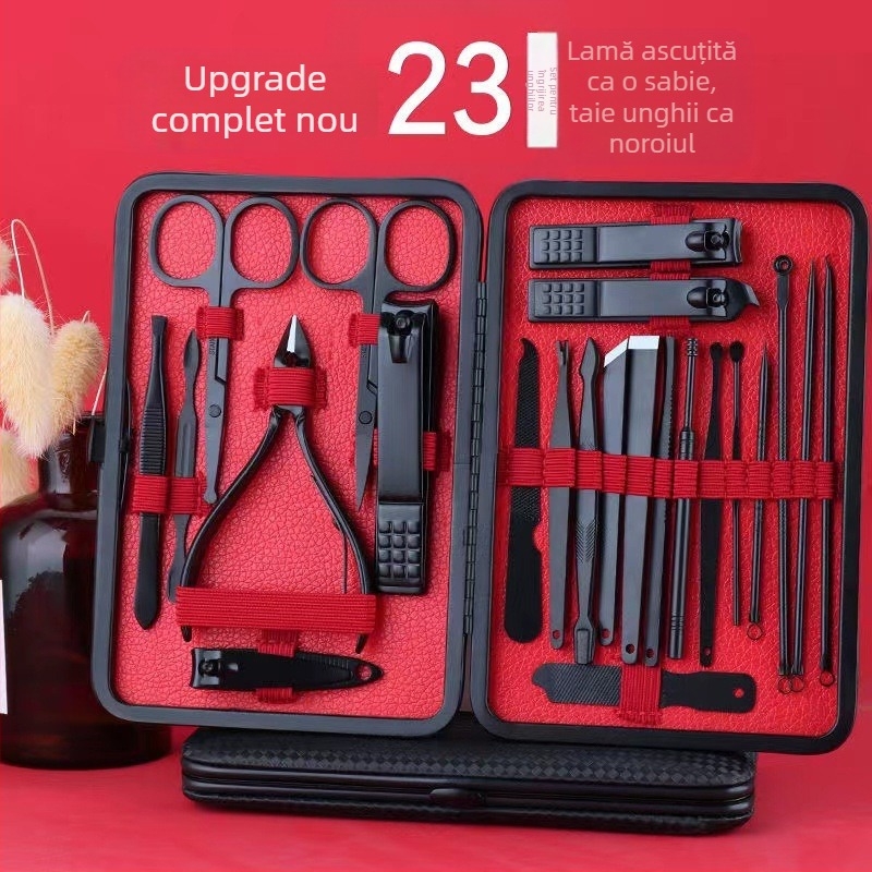 Set de unelte pentru tăiat unghii pentru uz casnic, oțel inoxidabil, clește de unghii în formă de cioc de șoim, set complet pedicură, imprimare logo disponibil