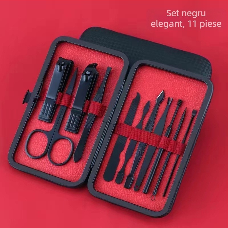 Set de unelte pentru tăiat unghii pentru uz casnic, oțel inoxidabil, clește de unghii în formă de cioc de șoim, set complet pedicură, imprimare logo disponibil