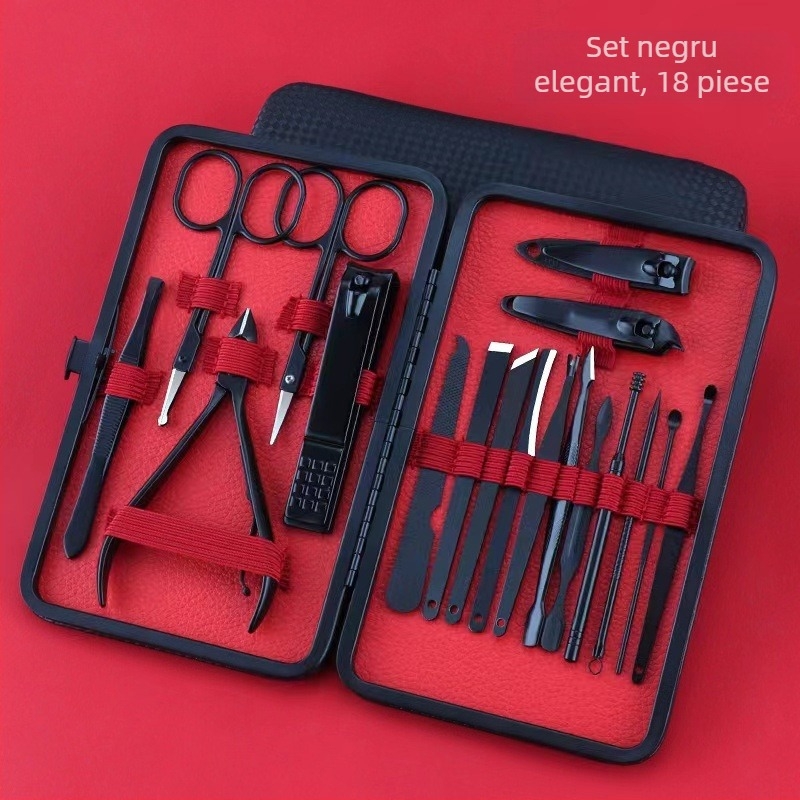 Set de unelte pentru tăiat unghii pentru uz casnic, oțel inoxidabil, clește de unghii în formă de cioc de șoim, set complet pedicură, imprimare logo disponibil