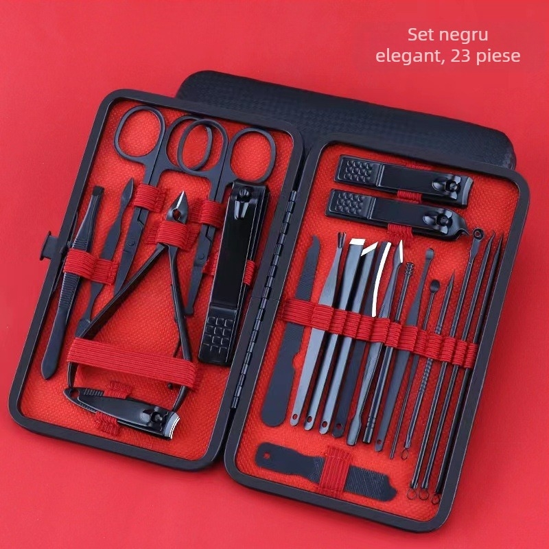 Set de unelte pentru tăiat unghii pentru uz casnic, oțel inoxidabil, clește de unghii în formă de cioc de șoim, set complet pedicură, imprimare logo disponibil