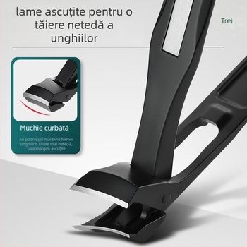 Set de tăietori pentru unghii cu fălci înclinate, mâner lung – oțel inoxidabil, turnare cu pulbere, deschidere mare