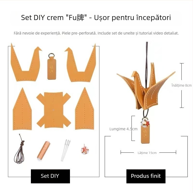 Kit DIY decor auto din piele – stil Cartoon, aromă, decor interior