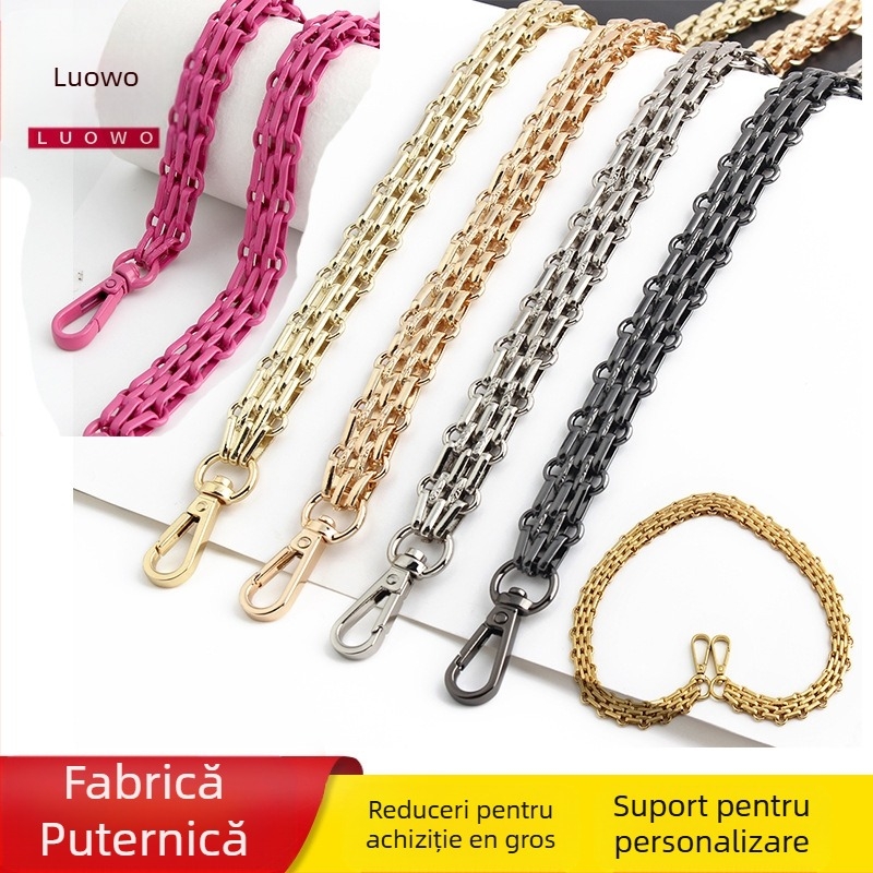Lanț metalic cu cinci rânduri pentru curele de geantă — rezistent la uzură, marcă proprie, Vara 2023