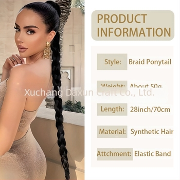 Perucă cu coadă de cal din fibră rezistentă la temperaturi, construcție mecanică, poate fi vopsită și poate fi coafată cu perm