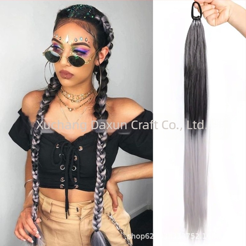 Perucă cu coadă de cal din fibră rezistentă la temperaturi, construcție mecanică, poate fi vopsită și poate fi coafată cu perm