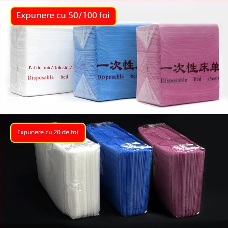 Foaie de pat de unică folosință pentru saloane de înfrumusețare și hoteluri, material nețesut, respirabil, cu găuri, Fengyun Beauty