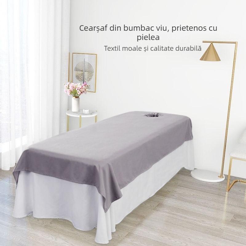 Aibang cearșaf de pat din poliester-bumbac, culoare solidă, imprimare reactiva și vopsire, stil modern minimalist