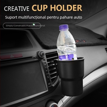 CHISHAN suport auto multifunctional pentru pahare, montaj pe ventilatorul de aer, material PP, model Cutie pentru pahare nouă, compatibil cu gurile de aer, spătarul scaunului și consola centrală