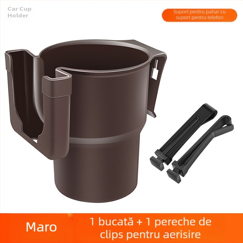 CHISHAN suport auto multifunctional pentru pahare, montaj pe ventilatorul de aer, material PP, model Cutie pentru pahare nouă, compatibil cu gurile de aer, spătarul scaunului și consola centrală