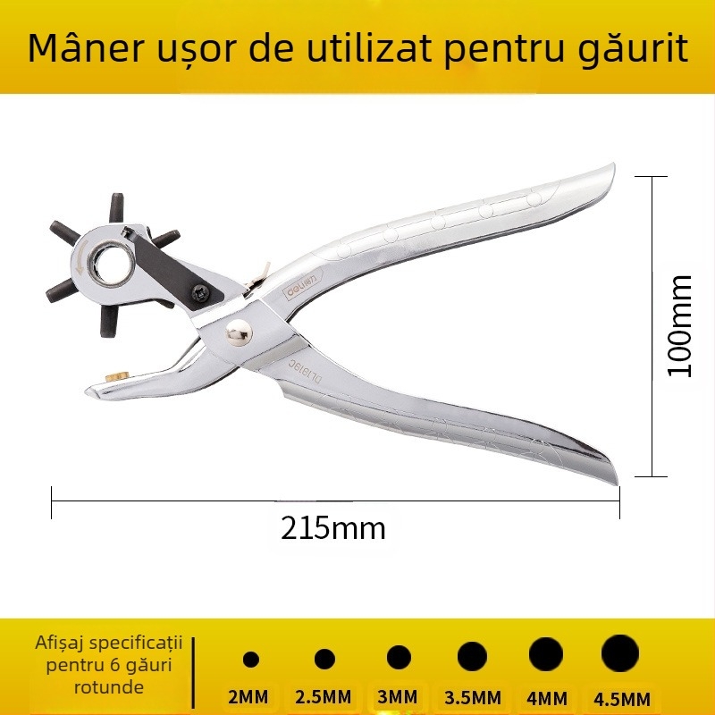 Gauritor de curele – Clește de perforare multifuncțional, instrument de găurit curele, oțel aliat crom-vanadiu