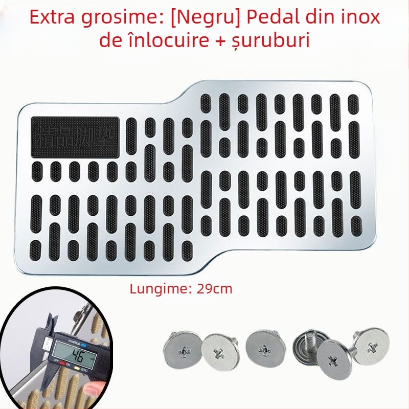 Pedala șoferului pentru automobil, din oțel inoxidabil, antiderapant, placă rezistentă la abraziune