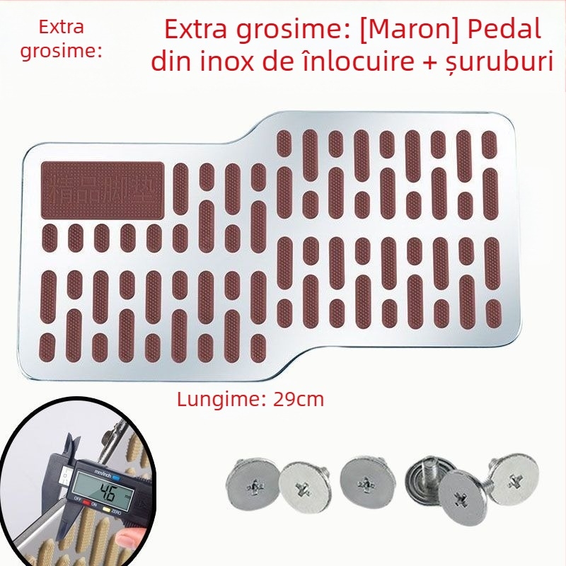 Pedala șoferului pentru automobil, din oțel inoxidabil, antiderapant, placă rezistentă la abraziune