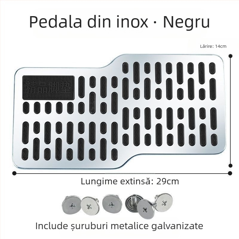 Pedala șoferului pentru automobil, din oțel inoxidabil, antiderapant, placă rezistentă la abraziune