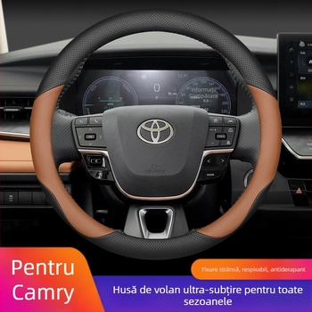 Acoperire volan auto – stil sport, universal pentru toate sezoanele, din piele de vită, proiectat special pentru mașini.