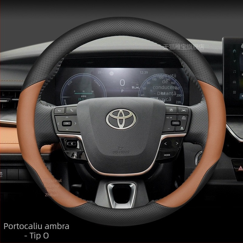 Acoperire volan auto – stil sport, universal pentru toate sezoanele, din piele de vită, proiectat special pentru mașini.