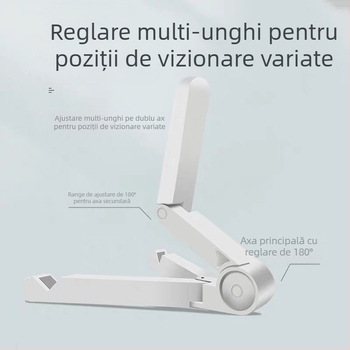 Suport de masă pentru telefon și tabletă, pliabil, portabil, compact, pentru vizionarea emisiunilor și streaming live; compatibil cu iPhone, iPad și iPod