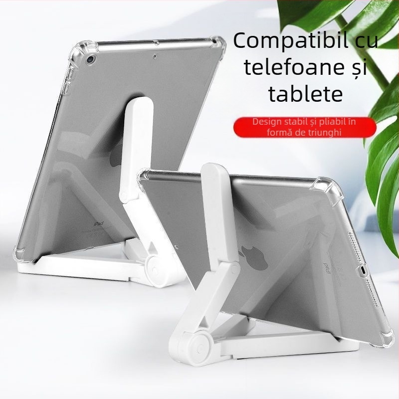 Suport de masă pentru telefon și tabletă, pliabil, portabil, compact, pentru vizionarea emisiunilor și streaming live; compatibil cu iPhone, iPad și iPod