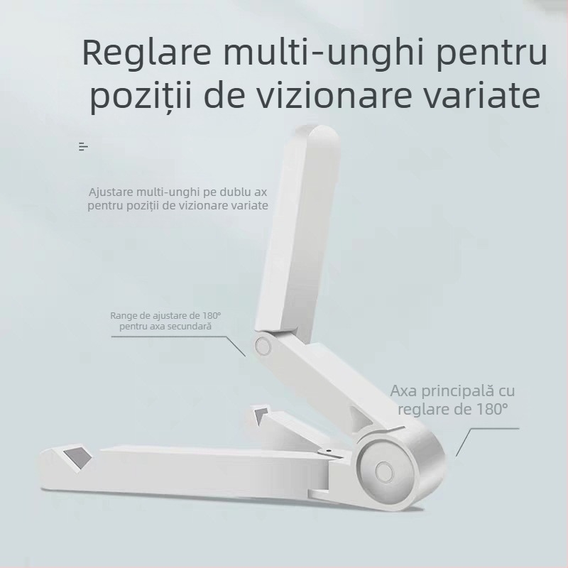 Suport de masă pentru telefon și tabletă, pliabil, portabil, compact, pentru vizionarea emisiunilor și streaming live; compatibil cu iPhone, iPad și iPod
