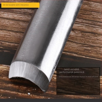 Set de 4 dălți semicirculare pentru tâmplărie, lamă din oțel instrument, mâner din lemn, cap circular pentru sculptură în lemn