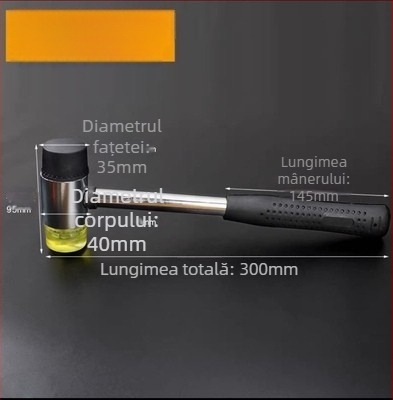 Ciocan cu cap rotund din cauciuc, mâner PVC, rezistent la explozie și la șocuri, pentru montaj și decorare