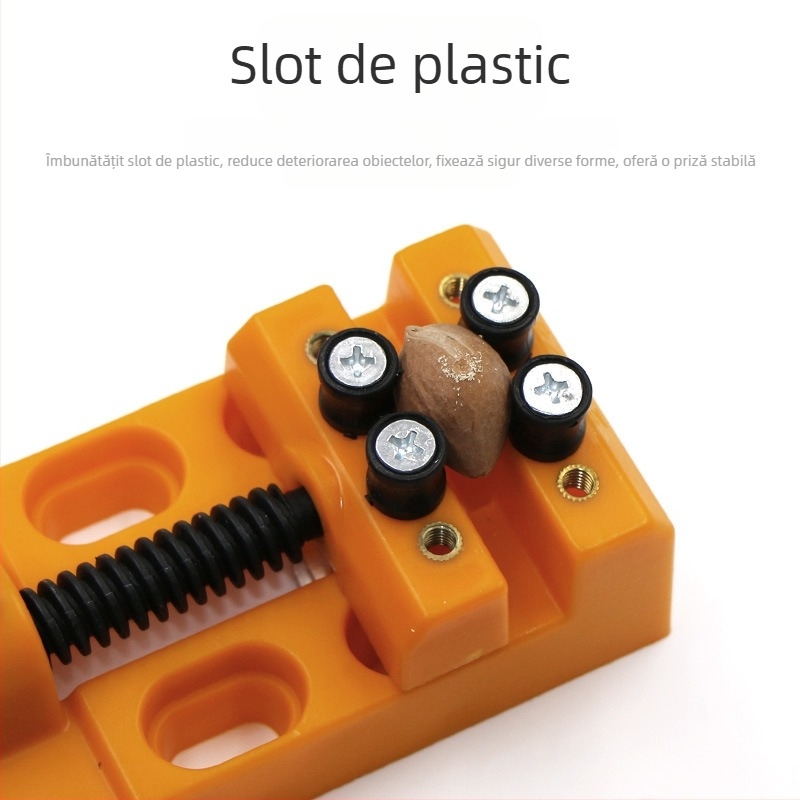 Bench vise – opt găuri, clește mic de masă pentru sculptură Bodhi walnut Wenwan, Joist