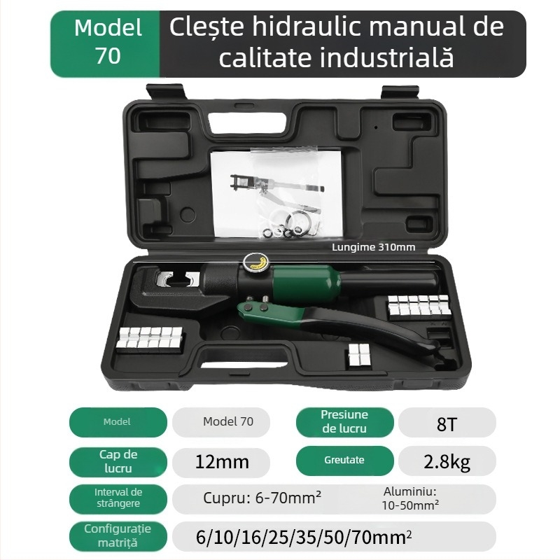 Pense hidraulice pentru crimpare pentru electricieni, design integrat, Volvan, economie de efort, greutate 10, material: oțel special