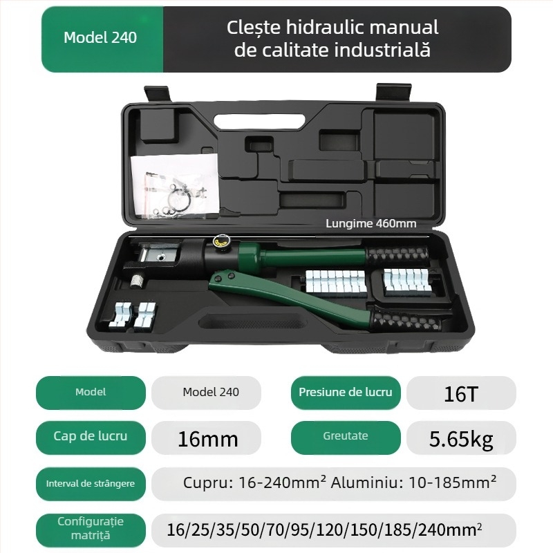 Pense hidraulice pentru crimpare pentru electricieni, design integrat, Volvan, economie de efort, greutate 10, material: oțel special