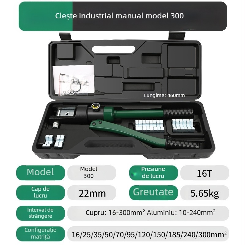 Pense hidraulice pentru crimpare pentru electricieni, design integrat, Volvan, economie de efort, greutate 10, material: oțel special