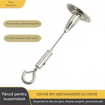 Hiwa XH-2024041501 Încuietoare pentru cablu din oțel cu cârlig de siguranță, blocare reglabilă pentru montaj la panouri luminoase