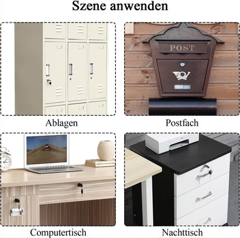 Încuietoare LIKAYO C1820 cu limbă de rotire, aliaj de zinc, set de 4 chei, pentru garderobă și caravană RV