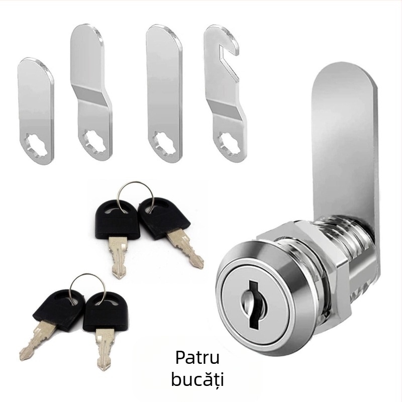 Încuietoare LIKAYO C1820 cu limbă de rotire, aliaj de zinc, set de 4 chei, pentru garderobă și caravană RV