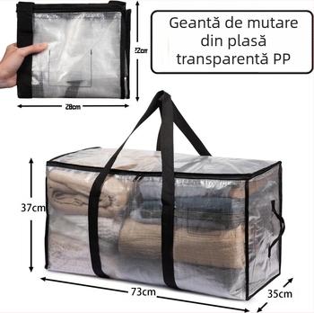 Geantă de mutare din PP țesut, capacitate mare – geantă de ambalare și depozitare din țesătură pentru haine